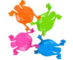 Boland 30822 - Springende Frösche, 4 Stück, Größe 8 cm, Plastik, Springer, Mitgebsel, Pinata, Kindergeburtstag, Hüpfspiel