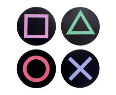 Playstation Metall Untersetzer, Weißblech, Mehrfarbig, 1 x 9 x 9 cm