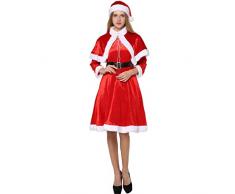 EraSpooky Damen Weihnachtsmann Kostüm Miss Santa Cosplay Kostüm Outfit (X-Large, Rot)