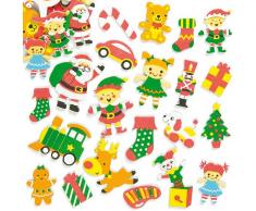 Baker Ross EF957 Weihnachtswerkstatt Moosgummi-Aufkleber für Kunsthandwerk und Kunstprojekte für Kinder, Karten, Partytüten und Dekorationen (Packung mit 100 Stück)