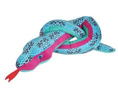 Wild Republic Plüsch Schlange, Snakesss, Kuscheltier, Plüschtier, Honeycomb Blue, 137 cm