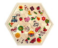 Hess Holzspielzeug 14902 - Legespiel Bauernhof aus Holz, 24 Teile, ca. 29 x 29 cm