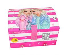 Depesche 10543 Schmuckkästchen mit Code und Sound, TOPModel, pink, ca. 15,7 x 20 x 12,5 cm, bunt