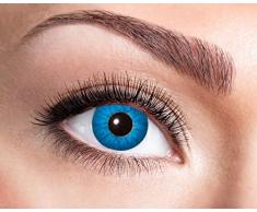 Zoelibat Farbige Kontaktlinsen für 12 Monate, Electro Blue, 2 Stück, BC 8.6 mm / DIA 14.5 mm, Jahreslinsen in Markenqualität für Halloween, Fasching, Karneval, blau