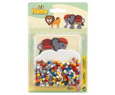 Hama 4183 Safari Small Pack Kleine Blister-Packung Elefant, Bügelperlen Midi, ca. 450 Stück inklusive Stiftplatte und Zubehör, bunt, Einheitsgröße
