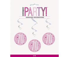 Unique Party 83815 Dekoration, Pink & Silver