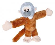 Wild Republic Huggers Schnapparmband Kuscheltier, Plüschtier, Totenkopfäffchen 20 cm