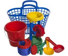 Bieco 06000078 - Sandspielzeug Set im Strandkorb, 7 teilig