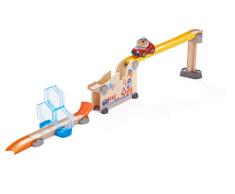 HABA 304802 - Kullerbü – Spielbahn Crashtest, Holzkugelbahn mit Crashrampe, Sprungschanze und Schwungrampe, Motorikspielzeug ab 2 Jahren