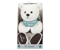 Depesche 8139.023 - Schutzengel Bär aus Plüsch, ca. 9 cm, mit Datum 23. Januar, Geschenk für Geburtstag, Jahrestag oder Hochzeitstag