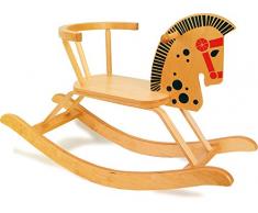 small foot 9402 Klassisches Schaukelpferd aus Holz, nostalgisches Design, mit Rückenbügel, ab 2 Jahren