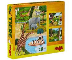 Haba 4960 - Puzzles Tiere, Kinderpuzzles ab 3 Jahren, mit 3 tollen Puzzle-Motive in einer Schachtel