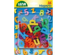 Lena 65746 - Magnet Kleinbuchstaben Set, Lernspielset mit 36 Buchstaben je ca. 3 cm groß, Magnetbuchstaben Set für Kinder ab 3 Jahre, magnetische Kleinbuchstaben für Magnettafel, Buchstabenmagnete