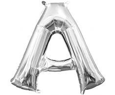 amscan 3301111 Folienballon Minishape Buchstabe A, Silber