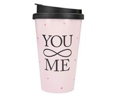 Depesche 2180.046 to-Go Becher aus Kunststoff mit Spruch, 350 ml, You & Me, Mehrfarbig