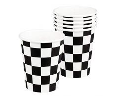 Boland 44753 - Partygeschirr Trinkbecher Racing, 6 Stück, Fassungsvermögen 25 cl, umweltfreundliche Pappbecher, Einwegbecher, Motto Party, Geburtstag, Überraschungsparty, Karneval