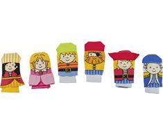 Goki – Vliestapete – Assortiment de Handpuppen zu Finger – Piraten – 6 