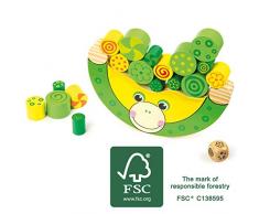 small foot 11058 Balancierfrosch aus Holz, Lernspiel, Motorikspielzeug und Balancierspiel in einem, ab 3 Jahren