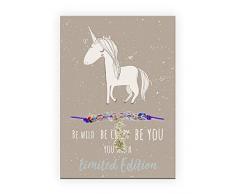 Pracht Creatives Hobby 6014-08155 - Armband mit Einhorn Anhänger und Karte mit passendem Spruch, ideal als kleine Aufmerksamkeit oder als Geschenk, für Ihre Liebsten, Freunde und Verwandte
