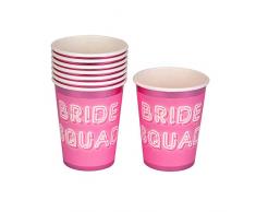 Neviti 775936 - Bride Squad Papierbecher 8 Stück, Pink, 7,5 x 7,5 x 9 cm