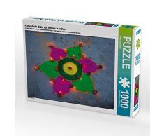 CALVENDO Puzzle Farbenfrohe Blüte aus Kerzen in Indien 1000 Teile Lege-Größe 64 x 48 cm Foto-Puzzle Bild von Peter Schickert