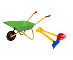 Rolly Toys 272846 Schubkarre, Set mit Schaufel und Rechen (Metallschubkarre bis 25 kg belastbar ab 2 ½ Jahren)