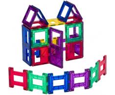 Playmags 24-teiliges Set: Jetzt mit noch kräftigeren Magneten, robust, extrem strapazierfähig mit farbenfrohen klaren Platten.