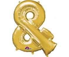 amscan 3306901 Folienballon Symbol &, Gold