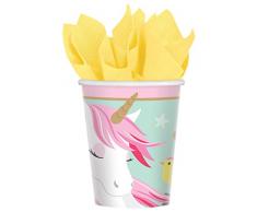 Amscan International 581929 - 8 Stück Magical Unicorn Pappbecher für Geburtstag oder Mottoparty
