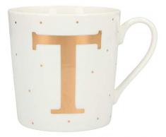 Depesche 5909.046 Tasse mit Henkel, aus Porzellan, 300 ml, mit Aufschrift, T, Mehrfarbig