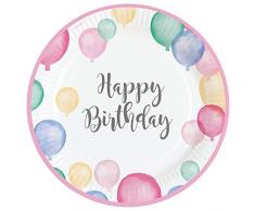 amscan 9903708 8 Teller Happy Birthday Pastel