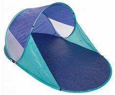 Idena 7570010 - Pop Up Strandmuschel mit UV Schutz 40+, ca. 2 x 1,2 x 0,9 m, leicht und kompakt für den Transport, ideal für Strand, Freibad, Garten und im Urlaub