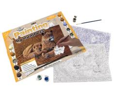 Malen nach Zahlen / Painting by numbers - Löwin und Jungtiere