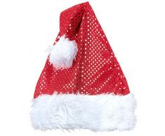 Widmann – Hut Weihnachtsmann aus Pailletten unisex-adult, Rot, One Size, vd-wdm03858