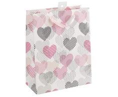 Idena 30217 Geschenktasche, Valentinstag, Hochzeit, Geburtstag, Herz, rot