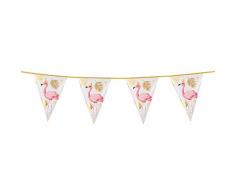 Boland 52550 - Wimpelkette Flamingo, Länge 4 m, Hängedekoration, Girlande, Tier, Dekoration, Beach Party, Geburtstag, Motto Party, Karneval