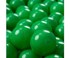KiddyMoon 200 ∅ 7Cm Kinder Bälle Spielbälle Für Bällebad Baby Einfarbige Plastikbälle Made In EU, Grün
