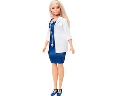 Barbie FXP00 - Kurvige Barbie Ärztin-Puppe mit Stethoskop und blondem Haar