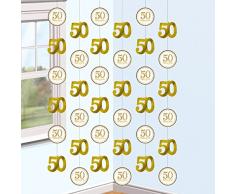 Amscan International 9902216 2 m Sparkling Golden Anniversary pristmatic String Dekoration Kit