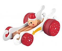 moses. 16965 Rasender Schlitten mit Gummimotor | Spielzeugklassiker aus Holz | Weihnachten, rot