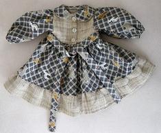 Puppenmode Sturm 1328-4 Kleid im Country-Stil für Puppen, Mehrfarbig