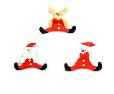 Shatchi 6119 Weihnachtsbaumschmuck, handgefertigt, Weihnachtsbaum, Weihnachtsdekoration, Weihnachtsstrumpffüller, Weihnachtsmann, Schneemann, Rentier, Teddybär