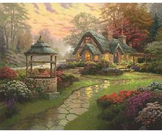 Schmidt Spiele Puzzle 58463 - Thomas Kinkade, Haus mit Brunnen, 1.000 Teile Puzzle