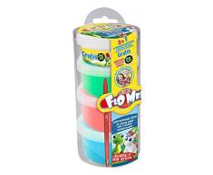 Craze 16060 Lufttrocknende Knete Fluffige Modelliermasse auf Wasserbasis Flo Mee Starter Set-Can Tube, bunt, 4er 1