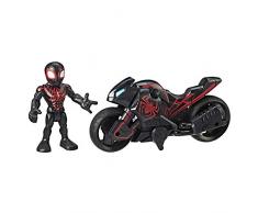 Playskool Heroes Marvel Super Hero Adventures Kid Arachnid Web Bike, 12,5 cm Figur und Motorrad, Spielzeuge für Kinder ab 3 Jahren zum Sammeln