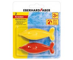 Eberhard Faber GmbH 523102 523102-Mini Kids Club, Wachsmalkreide in Form eines Delfins, Sortiert, Mehrfarbig