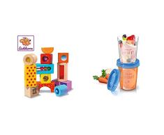 Eichhorn 100002240 - Klangbausteine, Bausteine mit verschiedenen Sounds, 12-TLG, Birkenholz bunt Bedruckt & Philips Avent SCF639/05 Aufbewahrungssystem, 5 x 240 ml, blau
