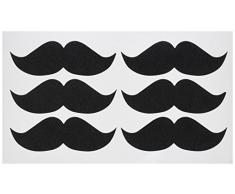 Ginger Ray AF-620 Marmeladenglas, wiederverwendbar, Schnurrbart-Aufkleber, 12 Stück, mit Kreide, schwarz, 12 Stück