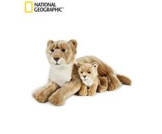 National Geographics Löwin Stofftiere Mutter mit Baby Plüsch Spielzeug (2-teilig, Natur)