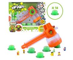Bandai – Poppops – Pop Pop Hammer – 1 Hammer, 18 grüne Slime-Bubbles zum Zerplatzen & 6 Überraschungsfiguren zum Sammeln – Basteln – Knetmasse – YL07140